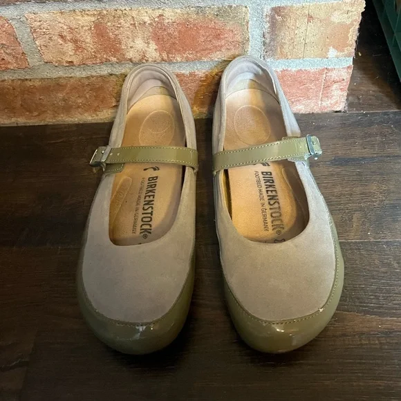 Birkenstock Women's Flats - Gray and Olive - Picture 2 of 6
